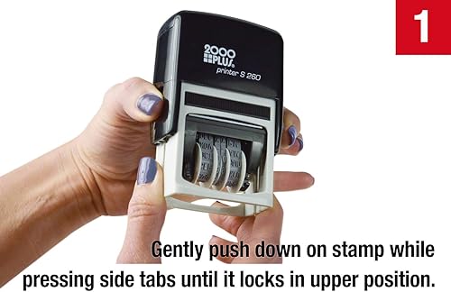 Miniatura 5 de 2000 PLUS Sello de fecha 4 en 1, 15/16 x 1 3/4 pulgadas, azul/rojo (paquete de 2)