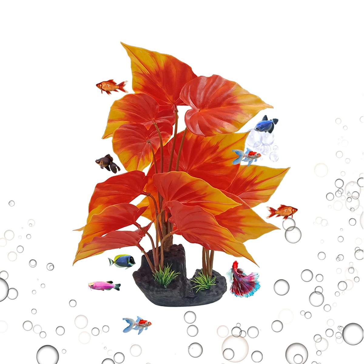 YellowCult™ Realistic Looking Cute Plant with Yellow and Orange Leaves, Small Plants Decoration for Fish Aquarium Tank (B0BKT6ZNLS) Amazon Price History, Amazon Price Tracker