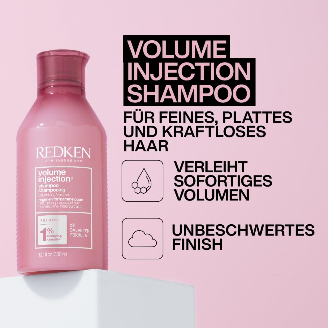 Redken Volume Injection Weihnachtsset, Geschenkset mit Volume Injection Shampoo, Conditioner und One United Multi-Benefit-Spray für feines Haar, Für sofortiges Volumen, Kraft, Feuchtigkeit und Glanz