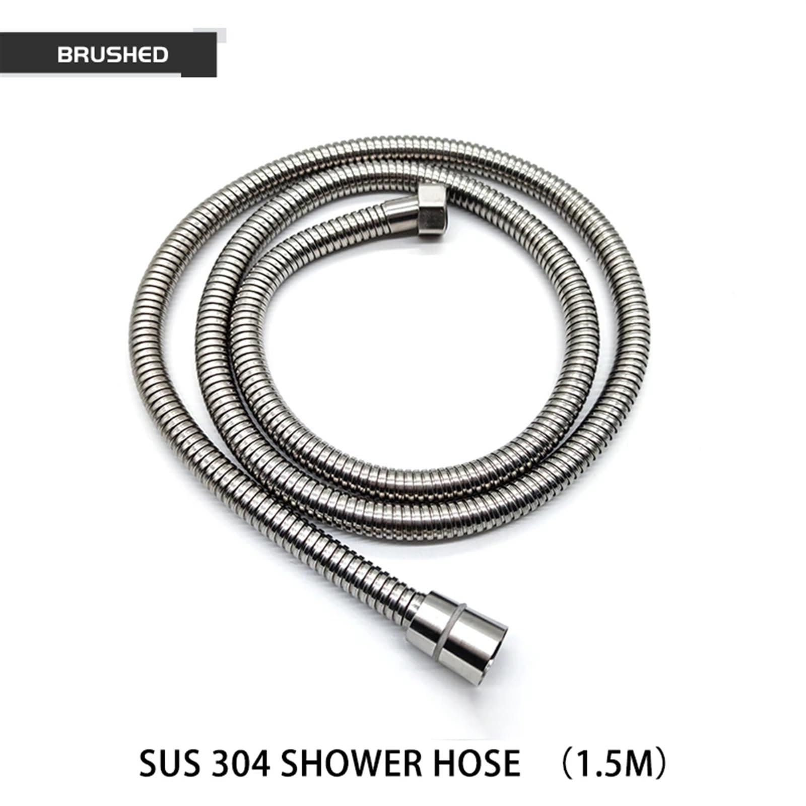 Manguera de ducha de acero inoxidable de 150 cm, flexible en blanco y negro, acabado gris cepillado y bronce para duchas de lujo