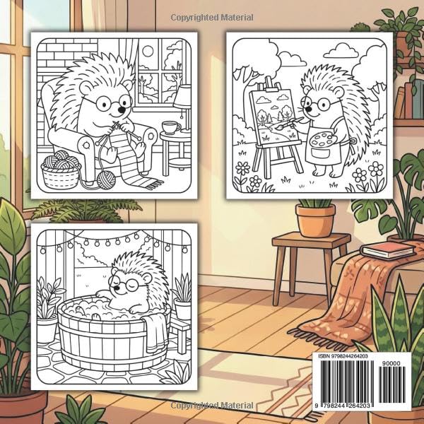 Cute Hedgehog Coloring Book: Fun and Relaxing Coloring Pages for All Ages – A Creative Childrens Hedgehog Book and Perfect Gift for Anyone Who Loves Hedgehogs image 3