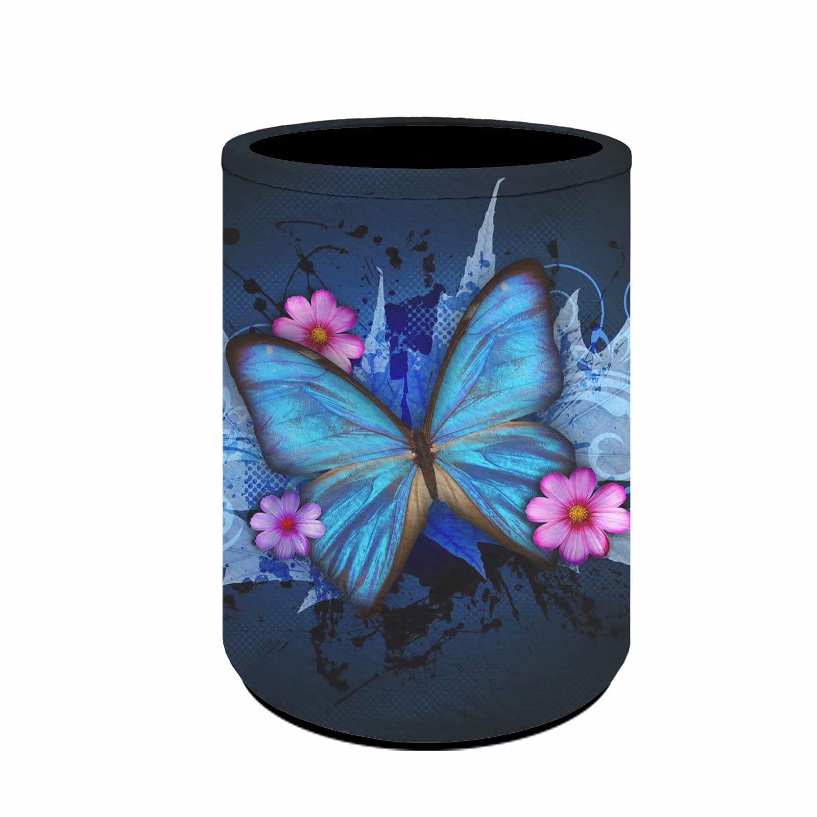 BIGCARJOB Blue Butterflies Printed Pencil Holder for Desk,Makeup Brush Holder Storage Box,Stationery Organiser for Women Ladies Girls,Table Stationery Organizer Accessories — image 1
