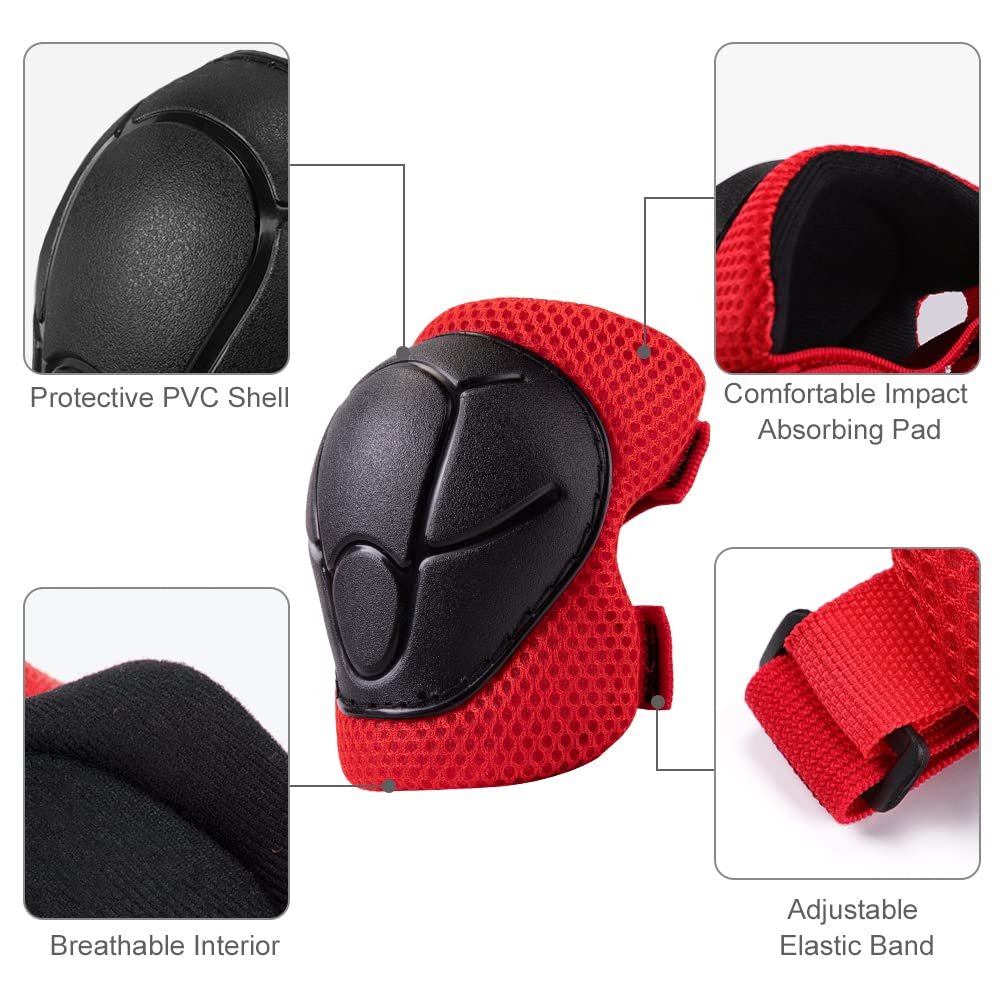 Kask skaterowy, kask rowerowy z ochraniaczami na kolana, zestaw dla chłopców i dziewczynek w wieku od 2 do 6 lat | Lekki mikroskorupowy kask dziecięcy, ochraniacze na kolana, ochrona, ochraniacze do