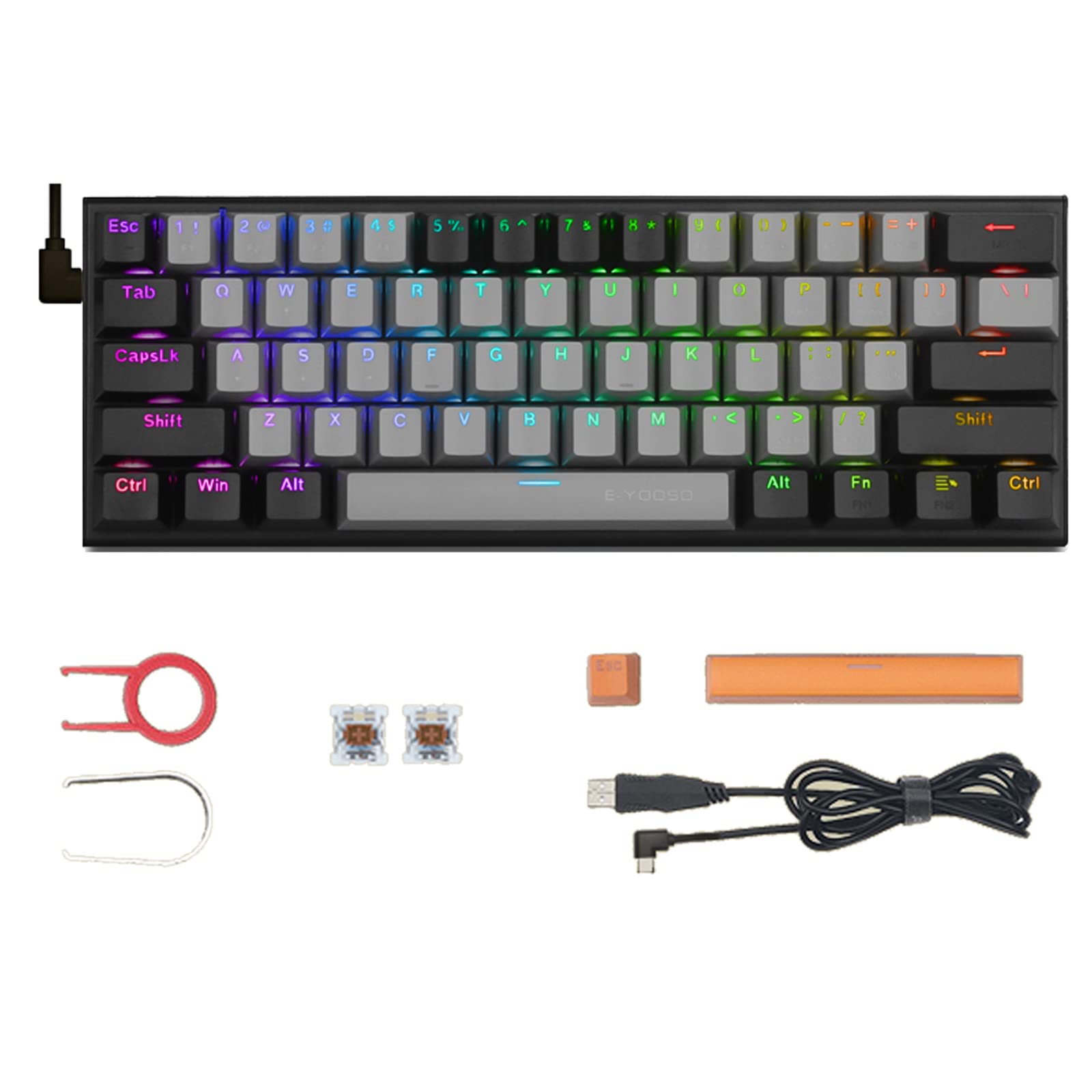 Amazon.co.jp: Z-11 Type-C 61 キーメカニカルキーボード USB バック