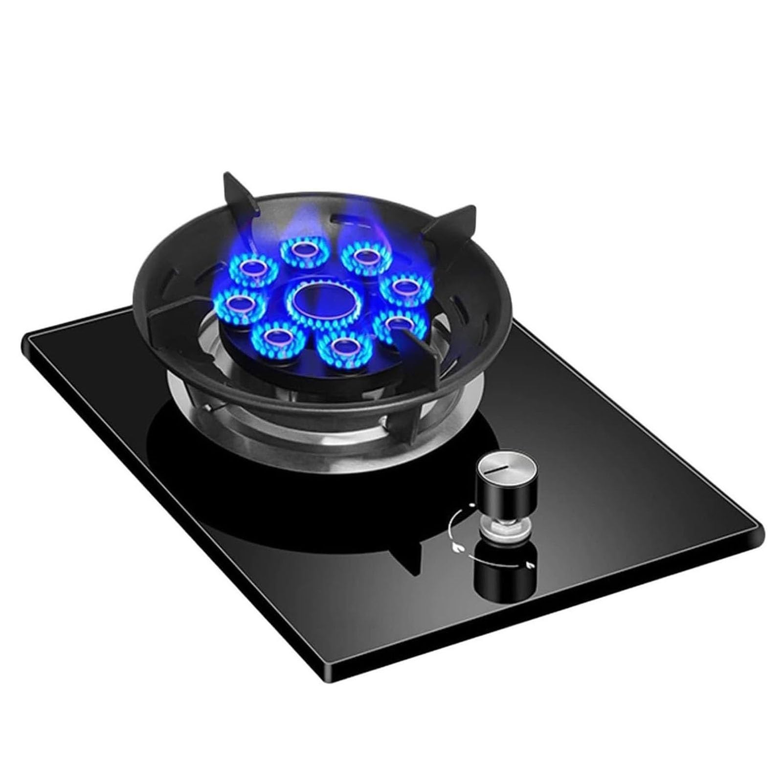 THEGA Gas Stove 1 Burner - Portable Gas Cooker, Tabletop and Flush-mounted Gas Ranges, Tempered Glass Stove Burner, Household Windproof Gas Stove, for Caravan Home Kitchen(NG)