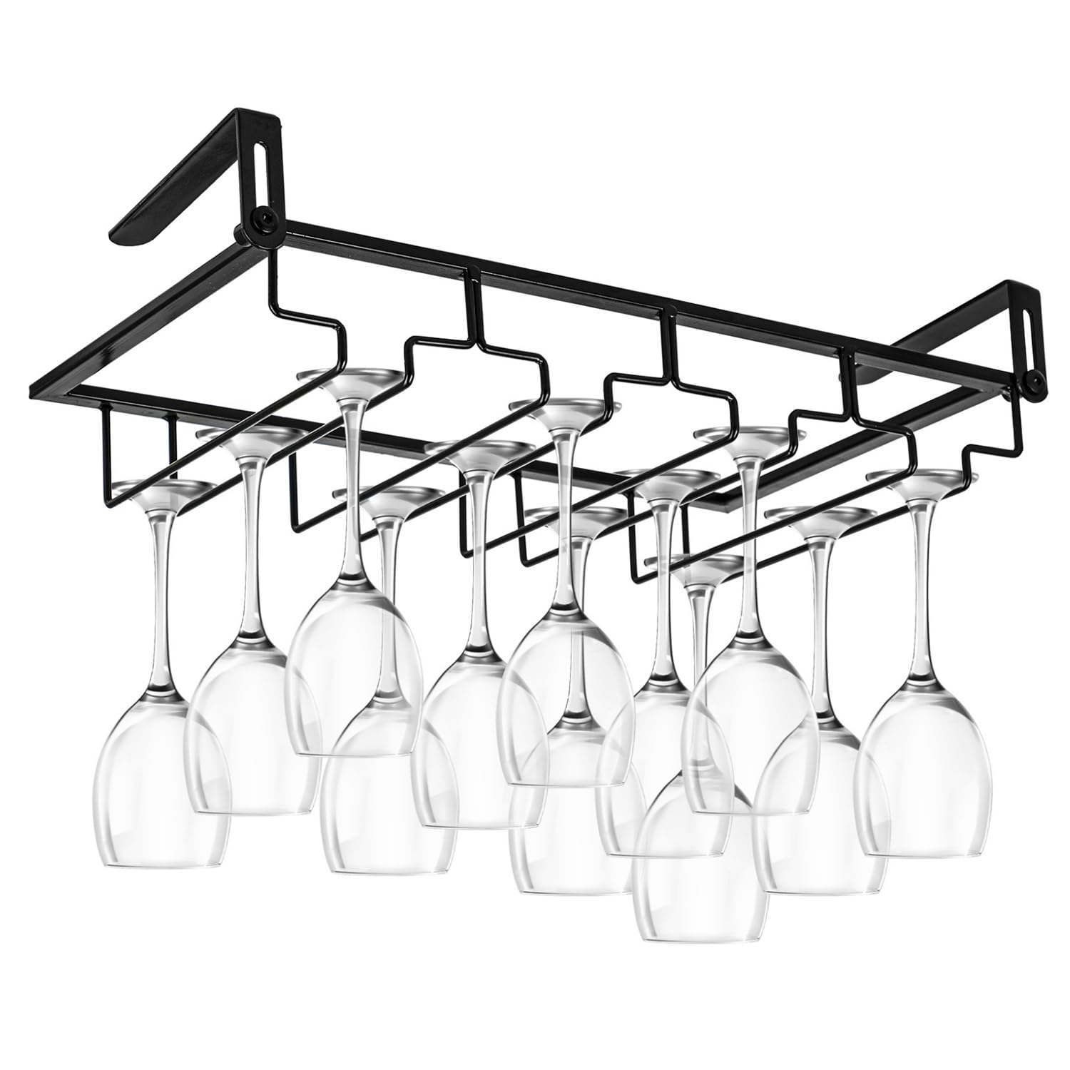 Kamiya Colgador de Copas, No Se Requiere Taladrar, Soportes para Copas de Vino, para Bar Restaurante Cocina (4 Filas)