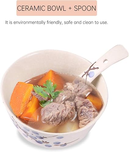 Miniatura 4 de Hemoton Juego de vajilla de cerámica de 6 piezas, vajilla de cerámica japonesa para el hogar, cocina, persona (azul)