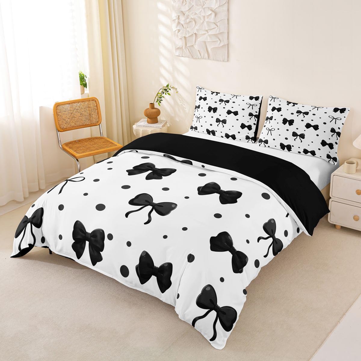 Homewish Kawaii Bowknot Super King zestaw poszewek na kołdrę wstążka kokardka pościel muszka poszewka na kołdrę różowe zestawy łóżek