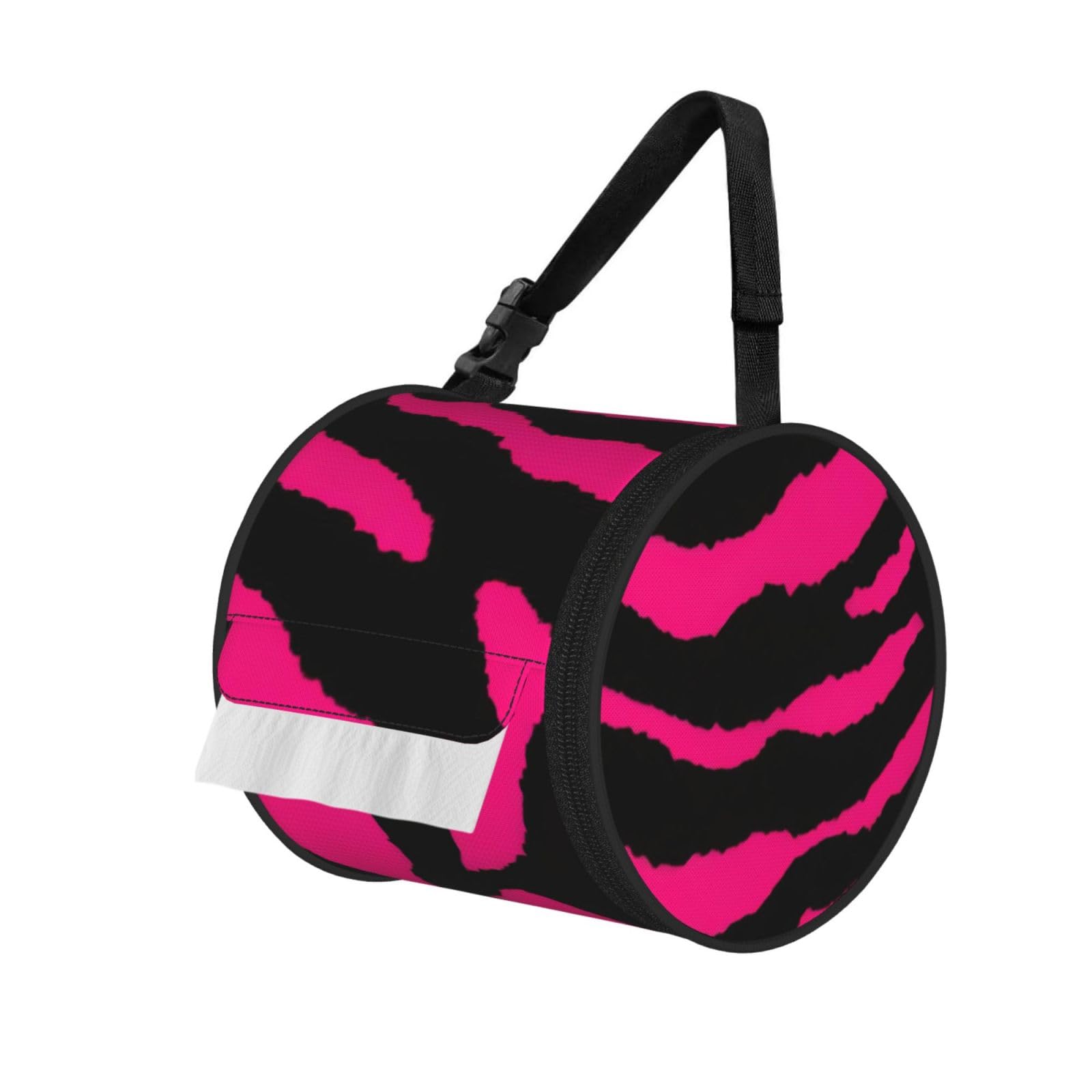 Zebra Tiger Leopard pink Print Cylindrical Tissue Holder Bathroom Car Home Office Kitchen Decor Versatile