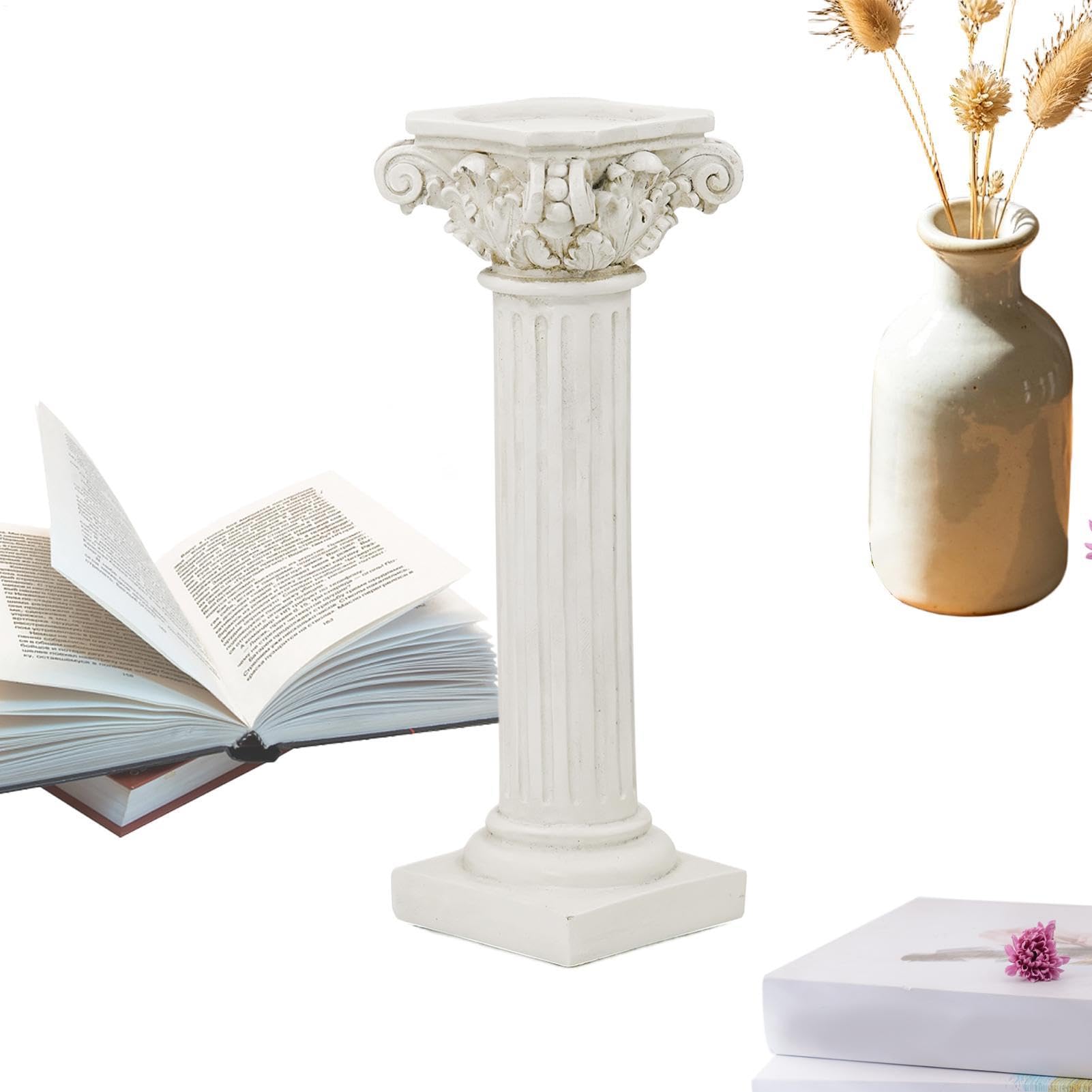 Sculpture classique de colonne romaine avec finition de style antique