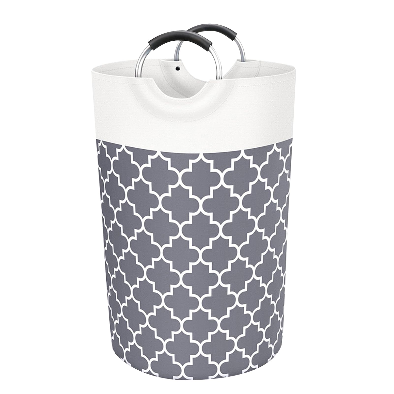 BeauentyLaundry Basket, 82L Large Capacity Basket with Hand, Collapsible Waterproof Laundry Hamper, Bag Storage Wash Basket Hamper for Toys Dirty Clothes Bedroom (Grey Lantern)