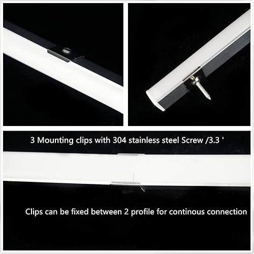 Miniatura 6 de THMOOTHER Paquete de 5 tiras LED en forma de V de 3.3 pies, sistema de difusor de canal de aluminio, cubierta lechosa extruida con conector de