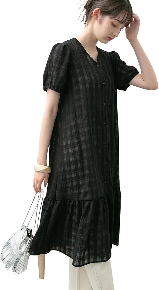 Amazon Co Jp アーバンリサーチ ワンピース ドレス Ur Lab フレアガーリーワンピース レディース Nl15 26b036 Black Free 服 ファッション小物