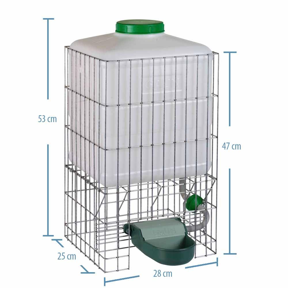 Automatische Hühnertränke Metall 20 Liter - Wasserspender mit Filtersystem - Trinkbrunnen für Tiere - Ideal für Hühner, Gänse, Enten - Leichte Reinigung - Selbstbefüllende Geflügeltränke