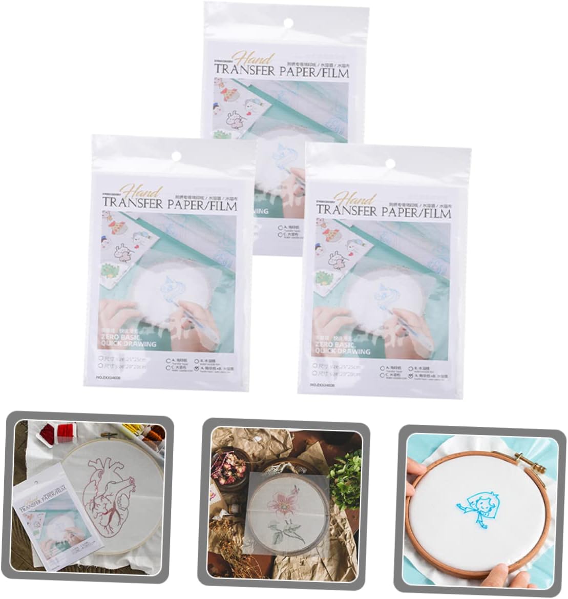 GARIOUANS Water Soluble Film Embroidery Transfer Paper DIY Sewing Supplies for Fabrics T-Shirts Hats and More Easy to Use Wash Away Stabilizer for Craft Enthusiasts