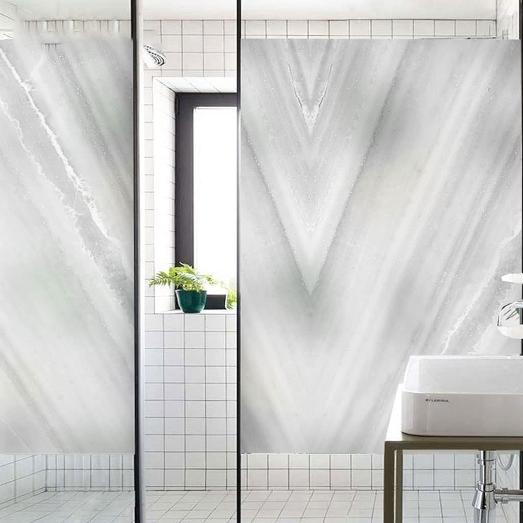 Window Film Window Stickers Window Glass Sticker Marble Office Partition Frosted Window Film Suitable for Bathroom Toilet Anti-peep Window Film Window Privacy Film Glass Sticker(C,45 * 120 cm)