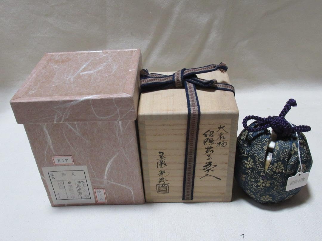 茶道具　茶入　大名物紹鴎茄子　美濃光寿作　共箱 茶道具 茶入 大名物紹鴎茄子 美濃光寿作 共箱