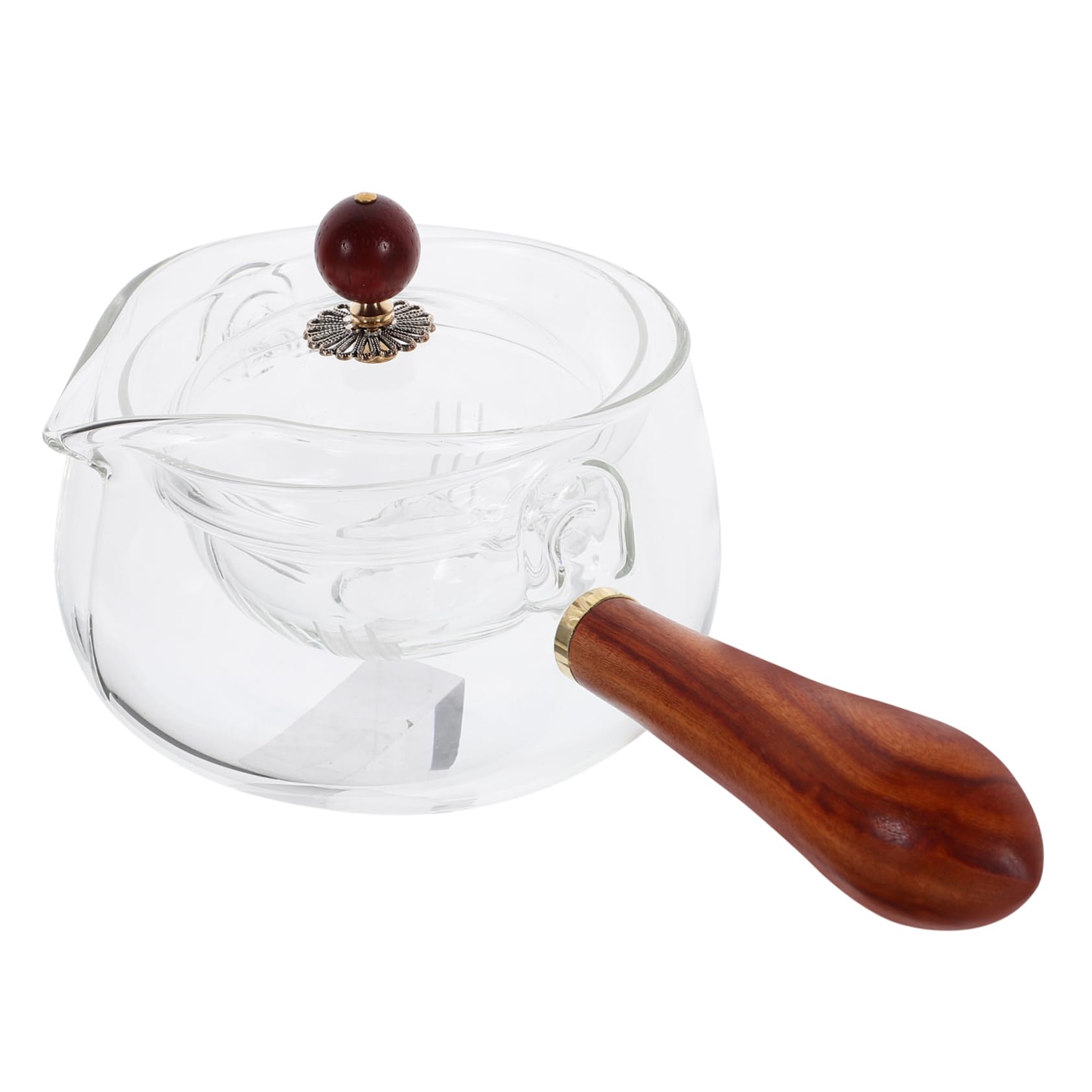 Bouilloire à thé traditionnelle chinoise Mikinona en verre à infuseur rotatif