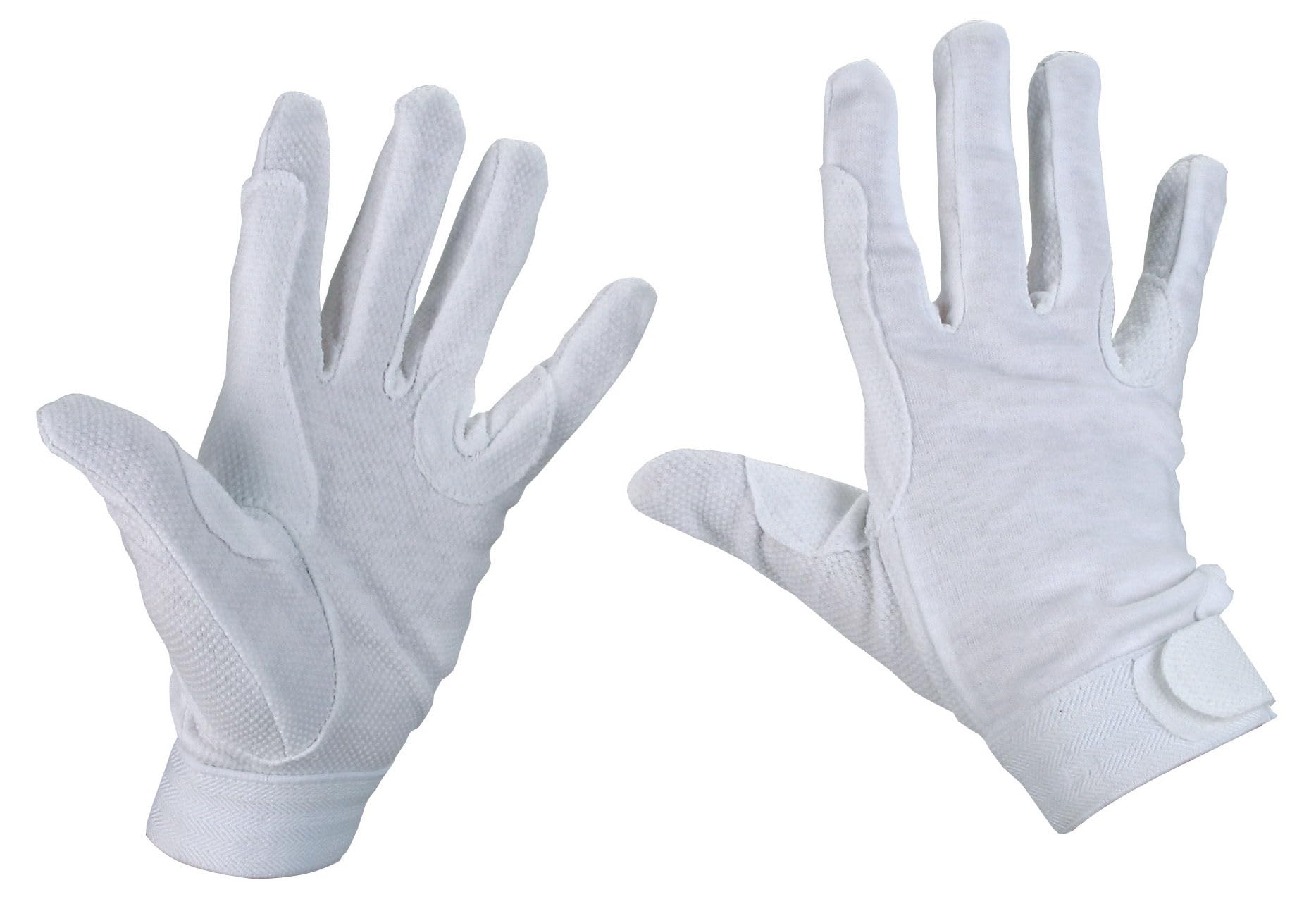 Gants d'Équitation en Jersey de Coton Blanc - Taille L