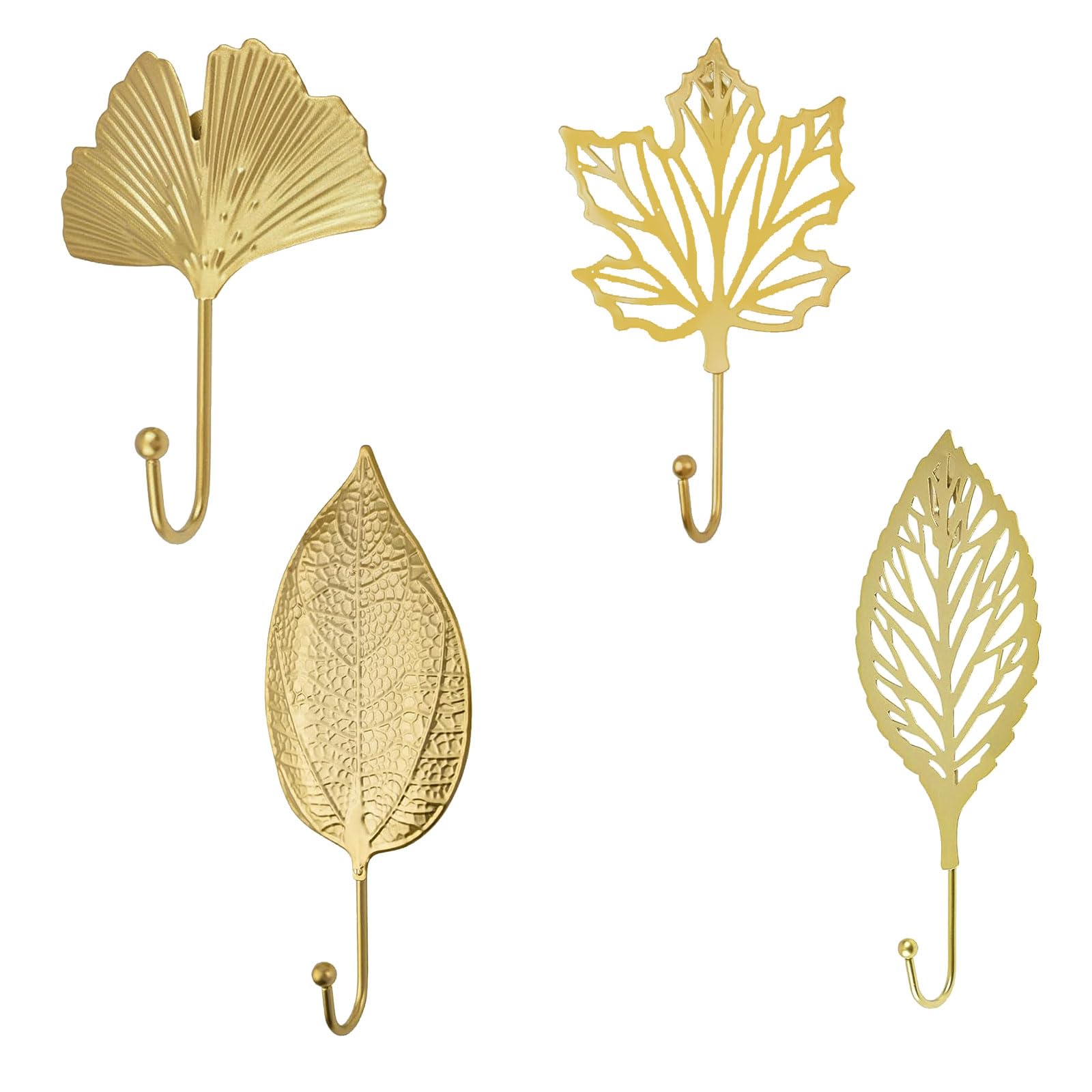 Ganchos de hierro hoja dorada MOROBOR de diseño elegante para abrigos