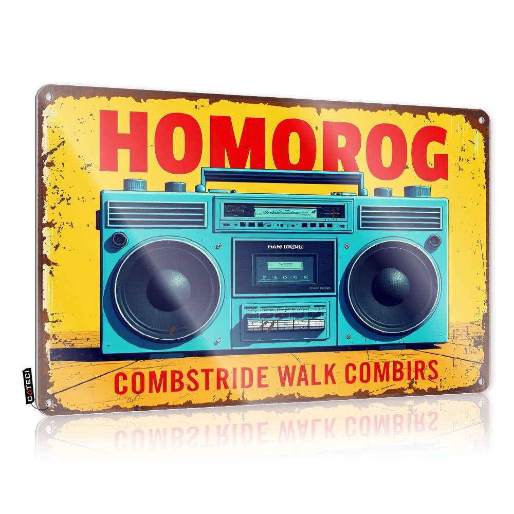 Fzfn Colour Decoration Cottage Vintage Style | Vintage Boombox With Bold Text. Sweet Nice Home Decor(30X40cm)