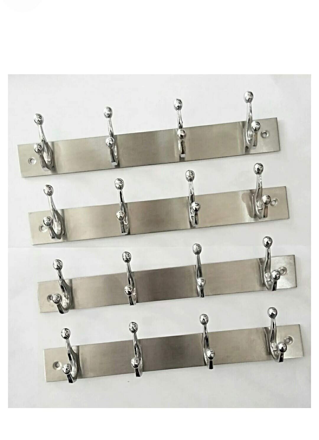 deeplax Wall Hooks Wall Hanger Wall Stand Wall khunti Key Holder Double Hooks 4 Hook Set of 4