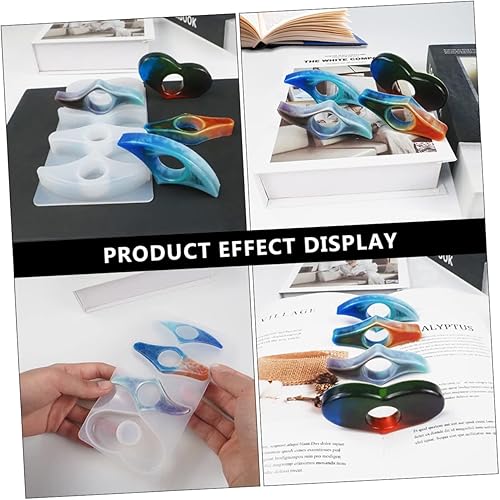 Miniatura 6 de Didiseaon Marcapáginas de resina, 1 unidad, soporte para marcapáginas, molde de resina, moldes de resina, soporte de página para anillo de pulgar,