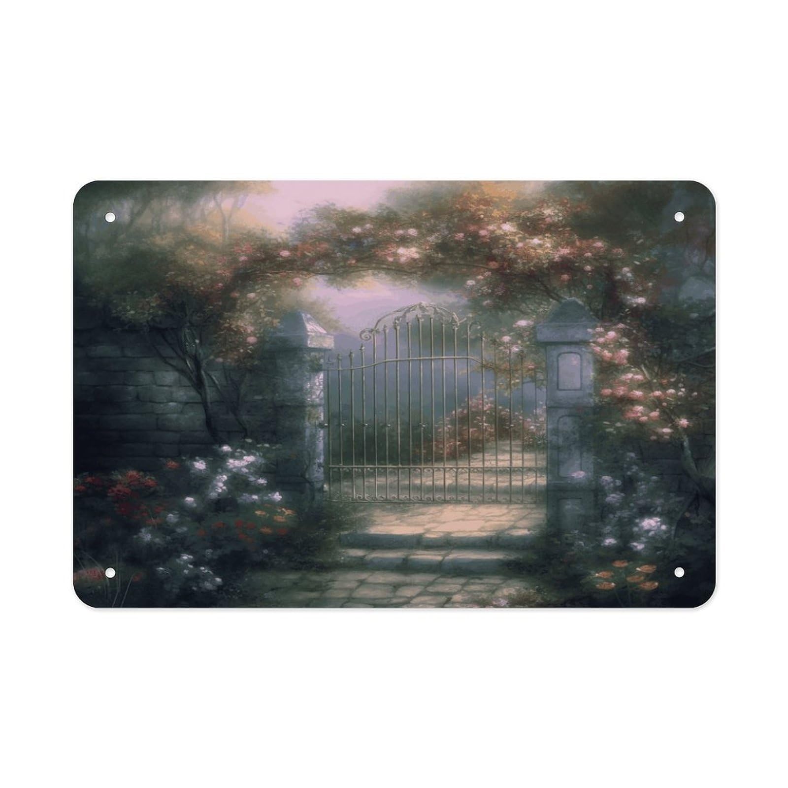 Fekiloot Style Secret Garden Metal Signs Wall Art Tin Sign