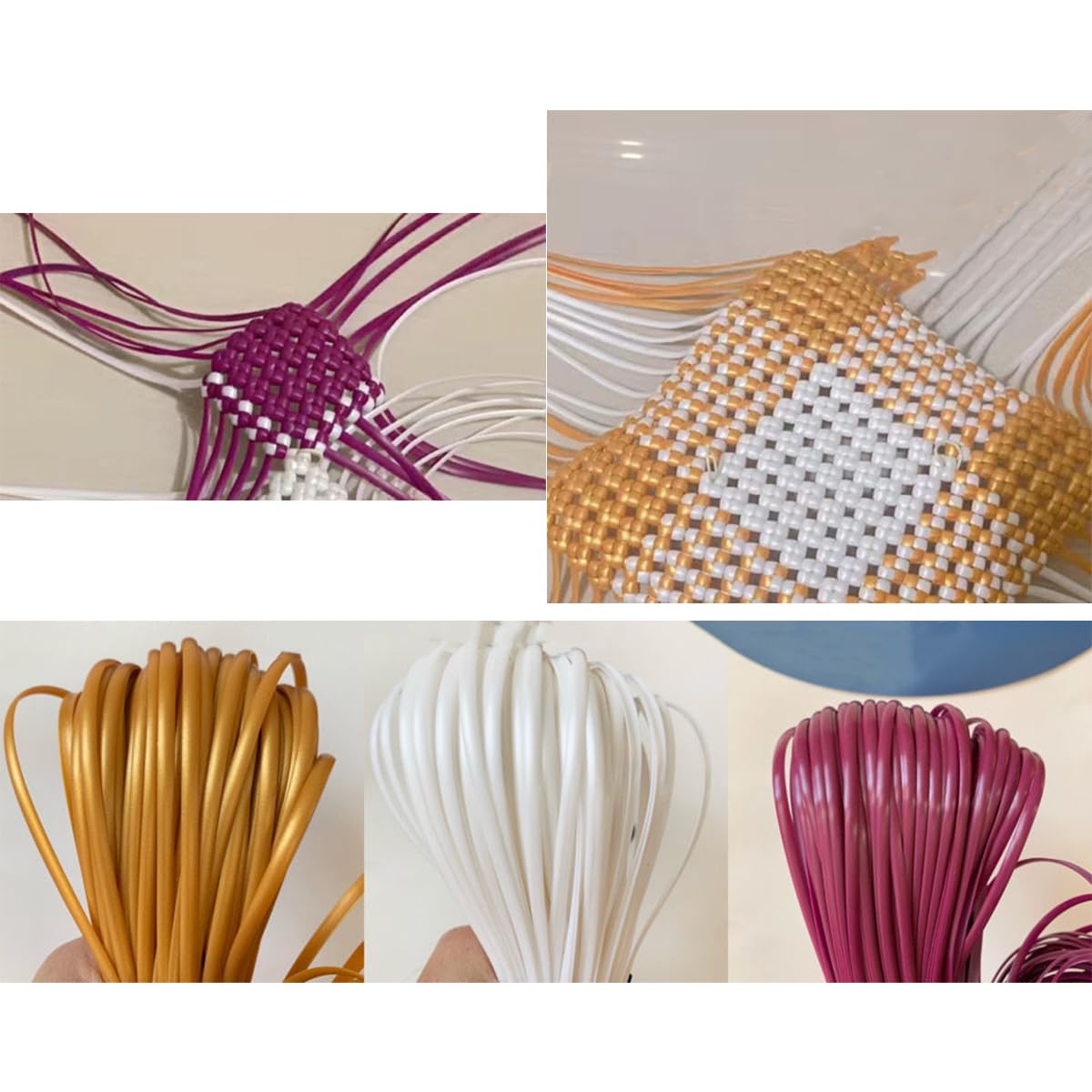 500G De Ratán De Plástico Plano De 5 Mm, Rollo De Ratán Sintético, Material De Mimbre Artificial De PE, Kit De Reparación De Muebles para Sillas De Jardín, Reparación De Mesas