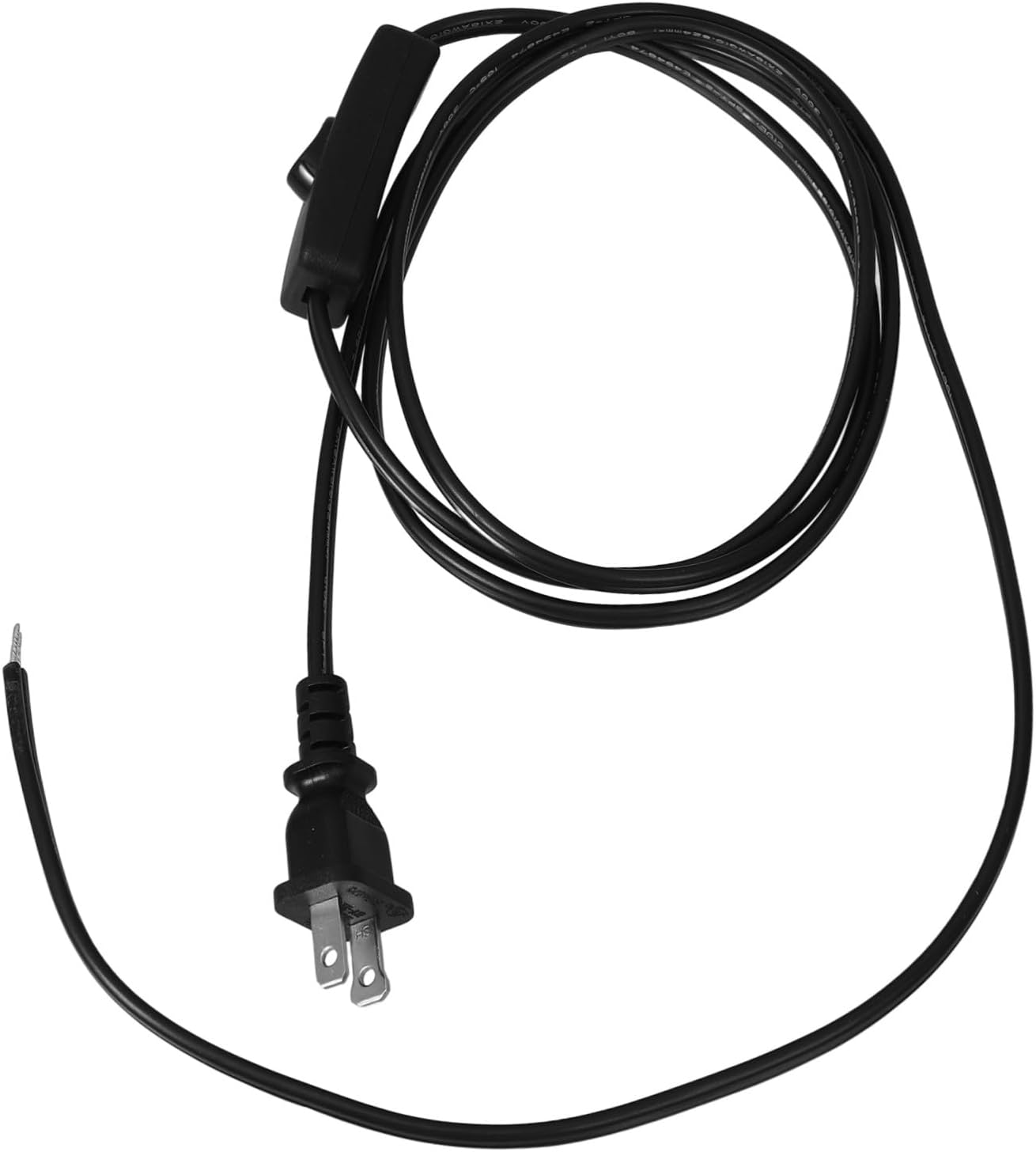 US Power Cord with 303 Switch, 1.8m Black PVC