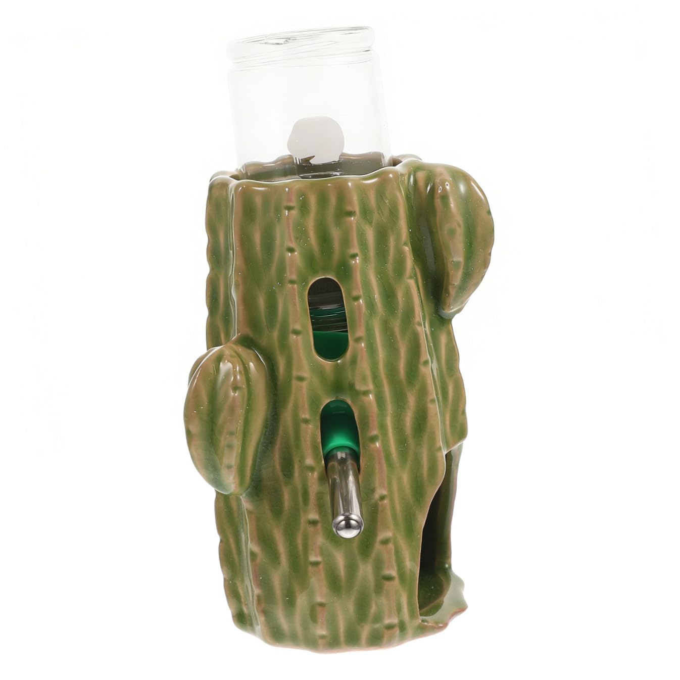 Happyyami Accesorio De Cerámica Cactus para y Comer Botella De 80ml para Hámster y Chinchilla