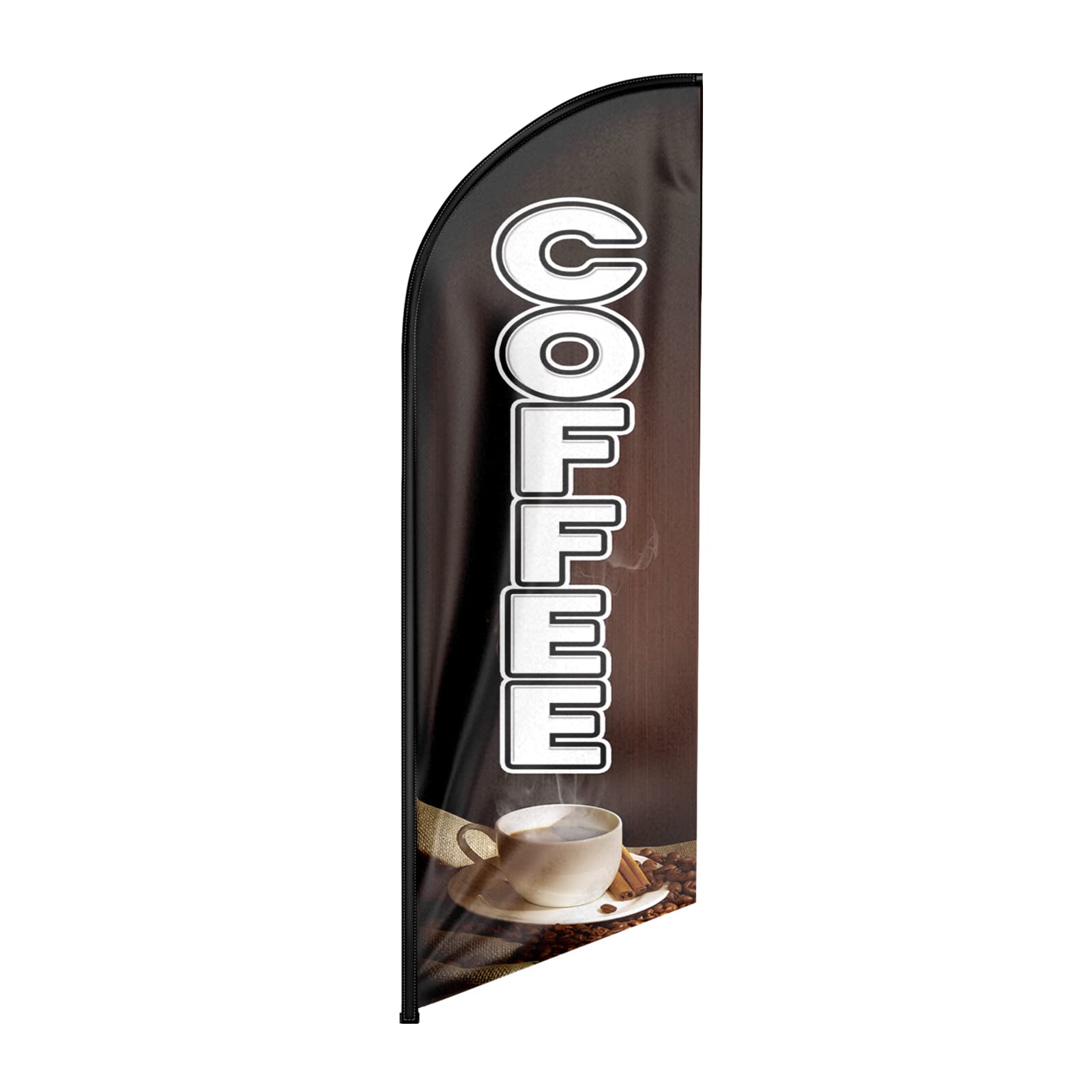 FSFLAG Kaffee Werbe-Flagge 2,4m - Großes Banner Für Café & Geschäfte