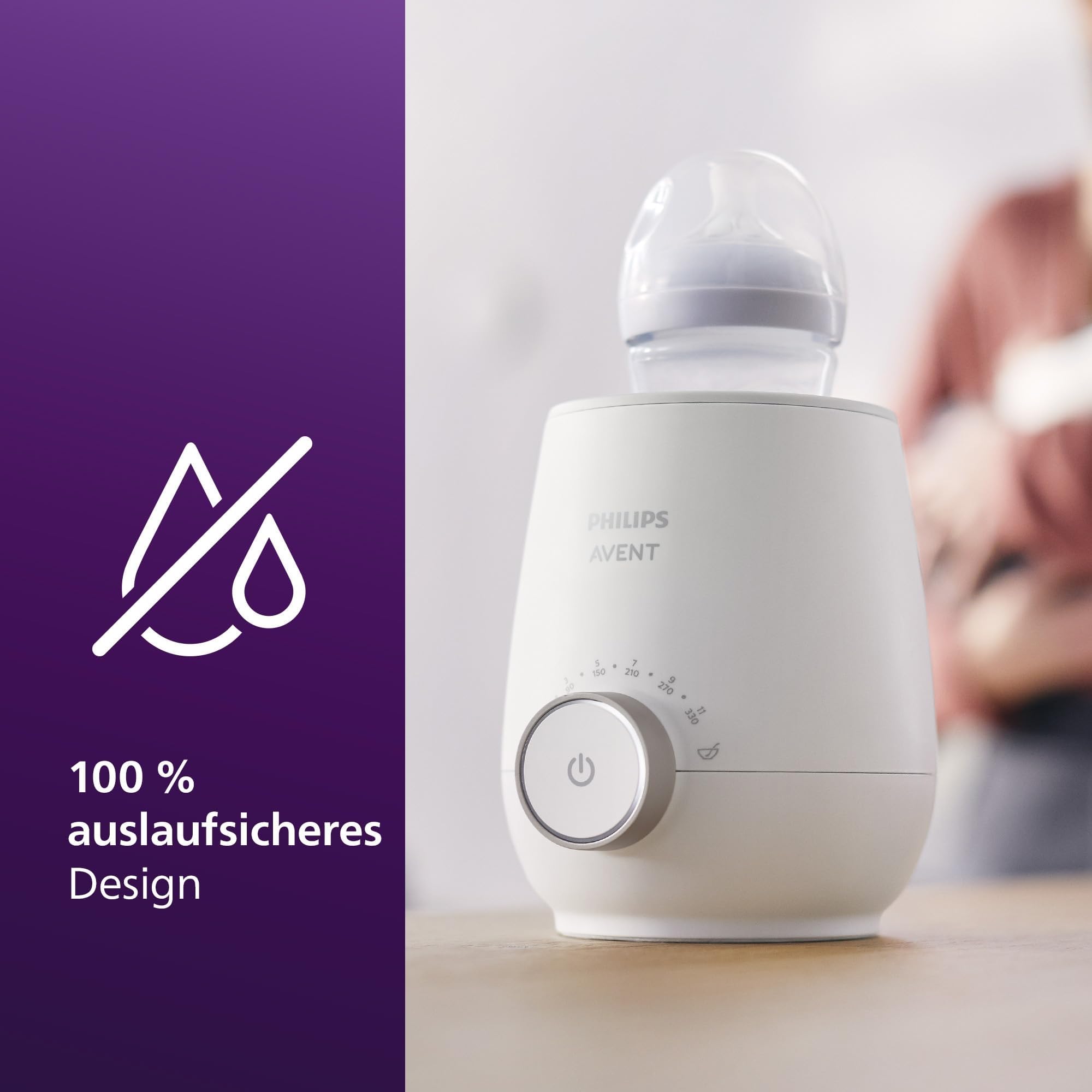 Philips Avent Premium-Fläschchenwärmer SCF358/00 mit intelligenter Temperaturregelung, Wasserbadtechnologie, automatischer Abschaltung