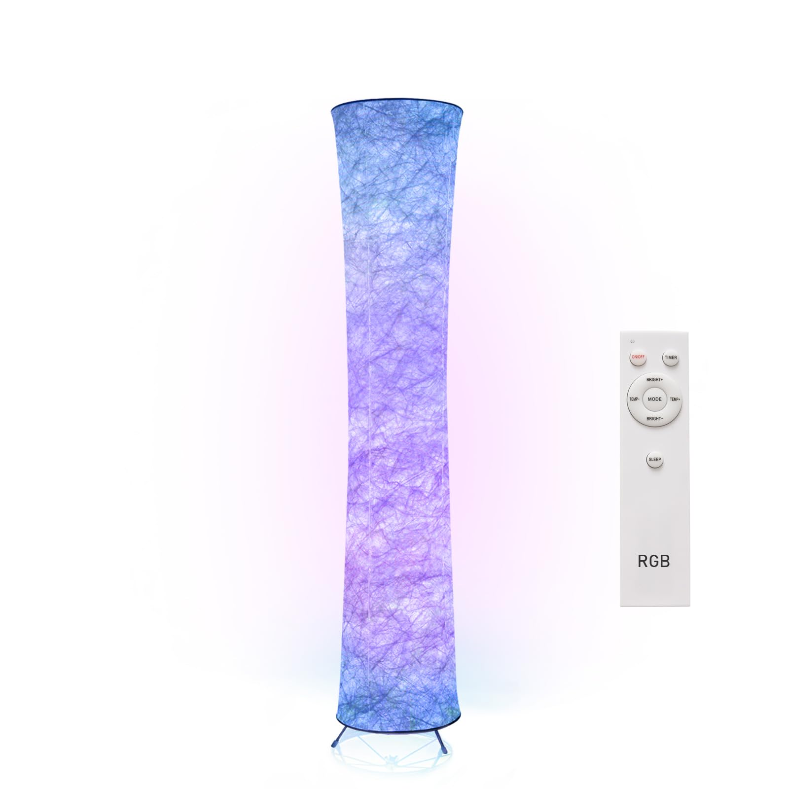 RGB Stehleuchte Modern LED Stehlampe Wohnzimmer Papierschirm Lampe | Farbwechsel Bodenleuchte Weiche Bunt Standlampe Fernbedienung Dimmbare Breit glitter standleuchte weiss Schlafzimmer Innen‌