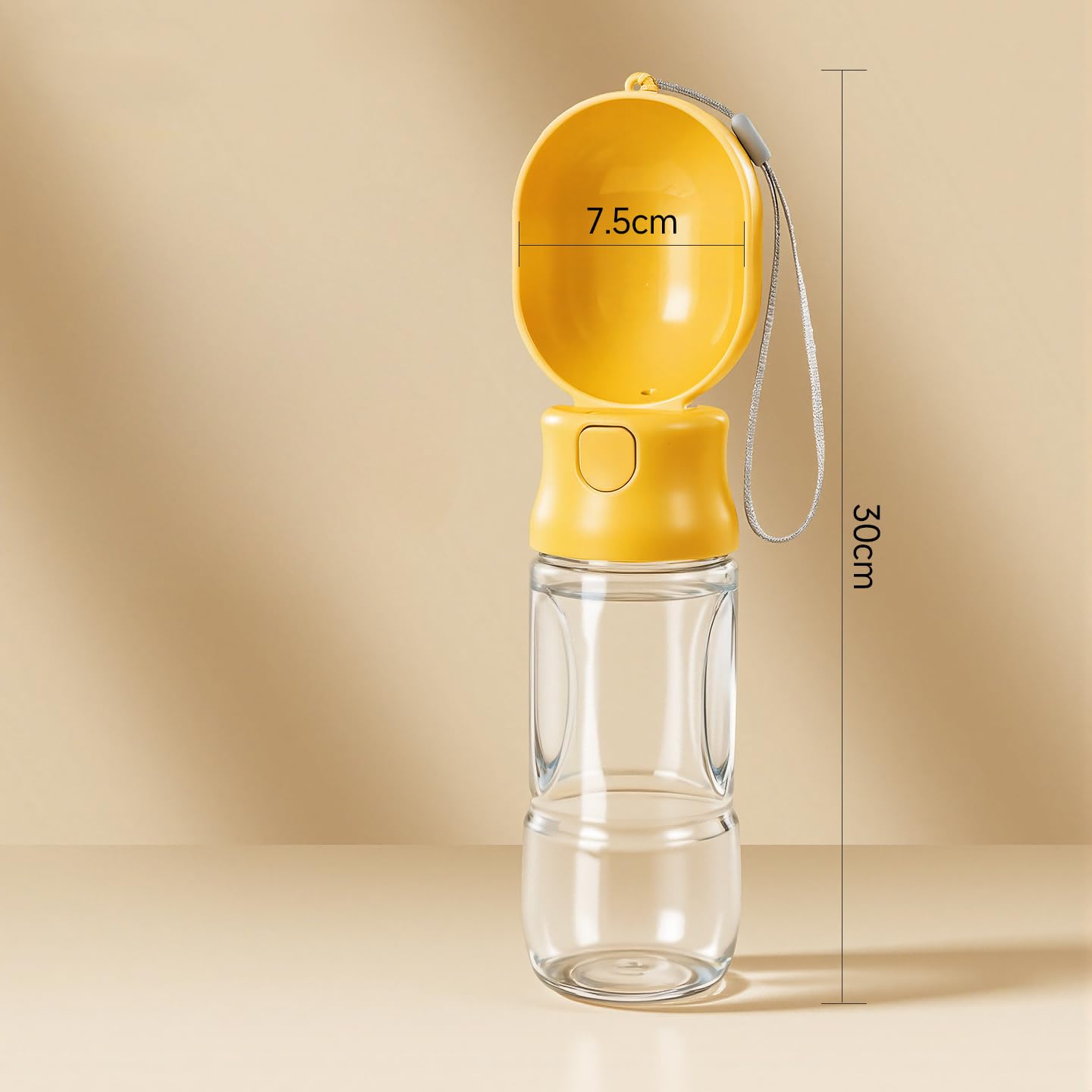 Bebedero para mascotas al aire libre de 500 ml, diseño a prueba de fugas, color amarillo para mascotas, bebedero para exterior, 500 ml de capacidad, bebedero para mascotas, color amarillo