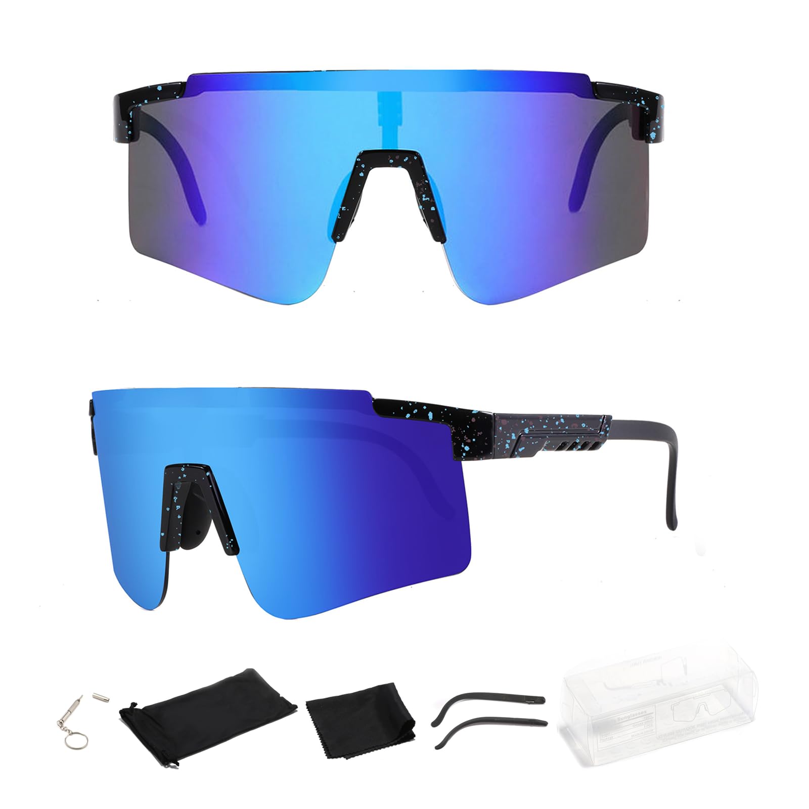 Lunettes De Cyclisme Polarisées DKDDSSS | Protection UV400 | Lentilles Interchangeables | Pour Sports Extérieur