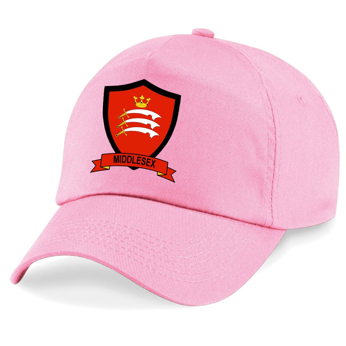 Middlesex County Embroidered Baseball Cap Cricket Sport Your County Embroidery (Pink)