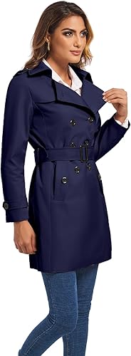 Miniatura 3 de FARVALUE Gabardina clásica con solapas cruzadas y cinturón