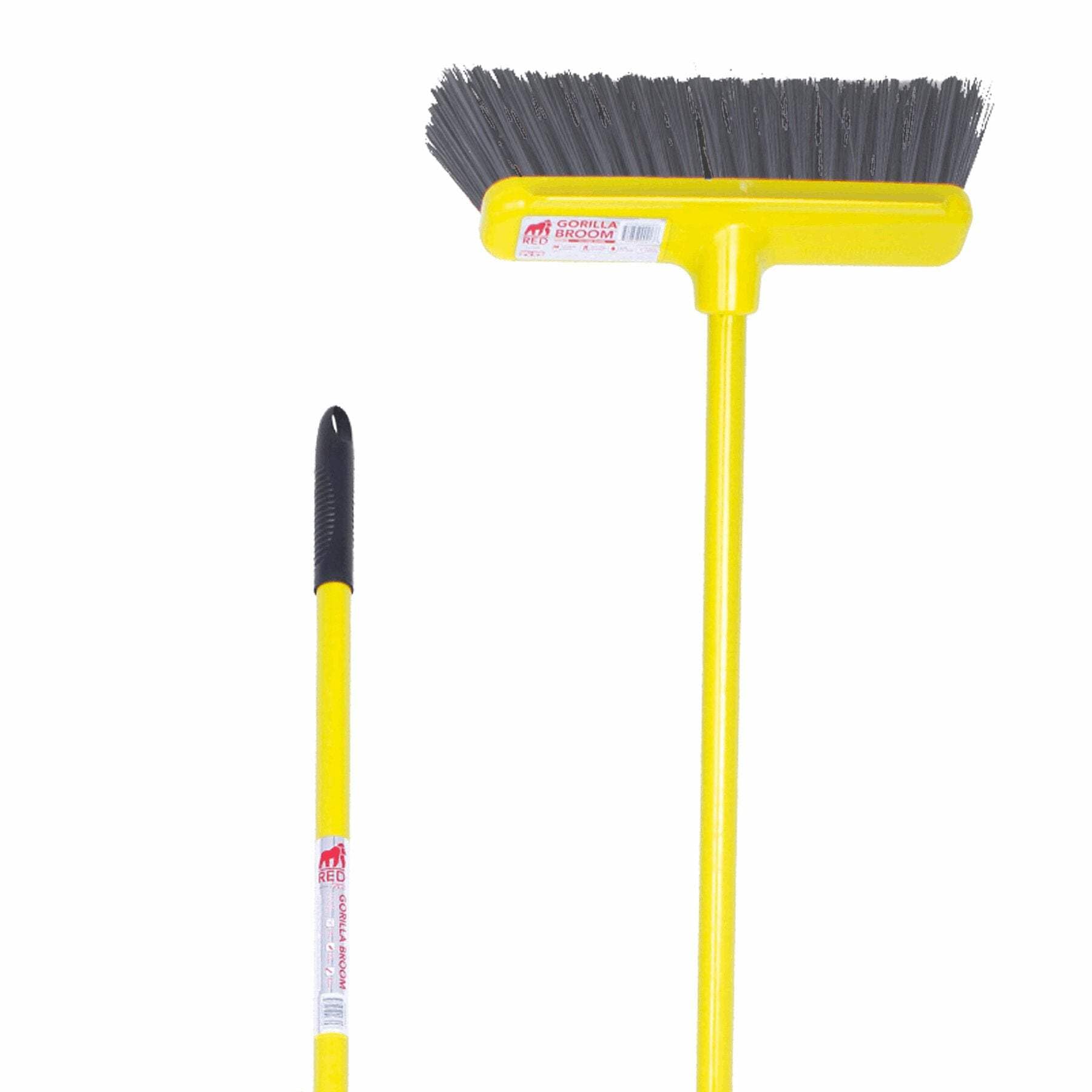 Red Gorilla Yellow Broom In Short Handled Sweeping Brush Soft Bristles Compact 30Cm Head Lightweight And Durable 1.2M Long