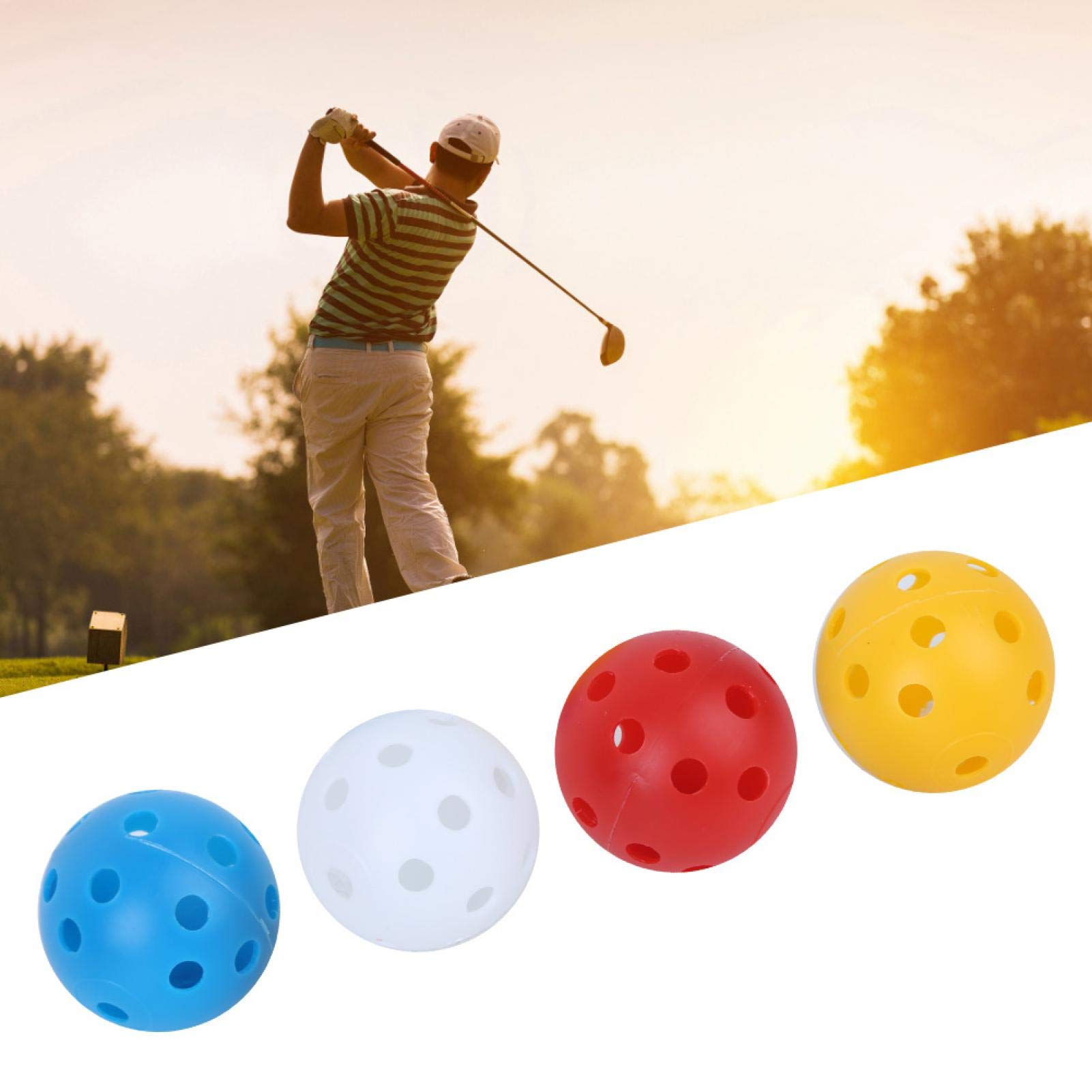 BigKing Pelota de Golf Hueca, 20 Piezas de plástico de Color Mixto, Flujo de Aire, Pelota de Golf de Entrenamiento Hueca, Deportes de Interior, práctica, Accesorios de Golf