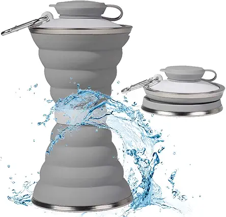 Collapsible Water Bottle, Camping Cup With Carabiner, Reuseable...