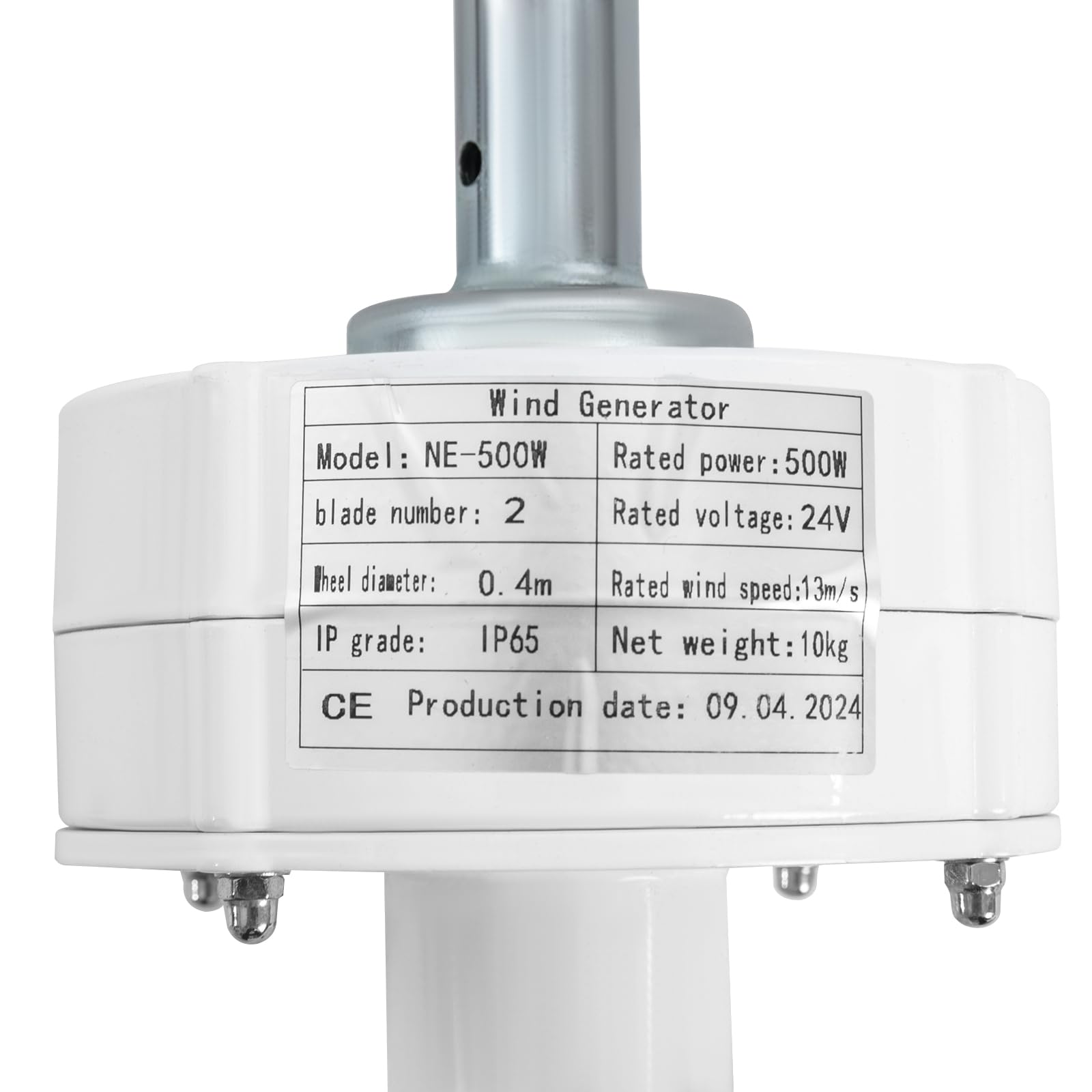 Éolienne verticale - 500 W - Générateur d'énergie - Pales en aluminium - 24 V - Pas de bruit - Axe vertical - Générateur d'éolienne pour un usage domestique avec contrôleur