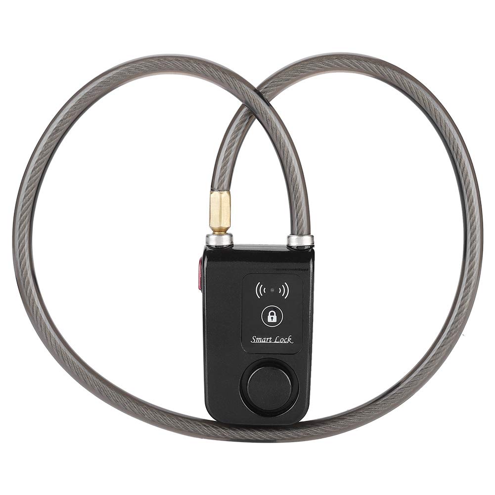 Serrure intelligente Bluetooth sans clé, avec alarme antivol 110db, étanche IP44, pour vélo et moto, câble métallique en plastique ABS, 80cm