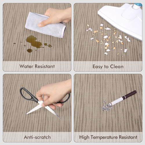 Image of Blvornl Office Chair Mat for Hardwood Floor and Low Pile Carpet, 47.2 inchx 60 inch Desk Chair Mat for Hard Wood, Anti-Slip Hard Floor Protector Rolling Chair Mat, PVC Mat Desk Rug for Home, Dark Brown