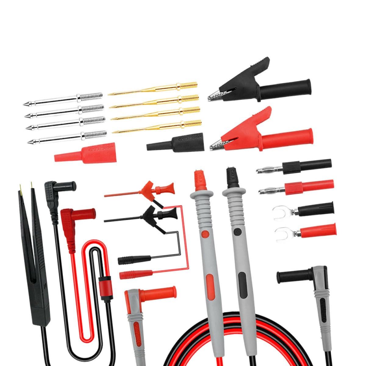 Kit Puntali Tester Multimetro con Clip a Molla e Sonda Test per Circuiti Elettrici Accessori Resistenti e Affidabili per Isolamento e Misure di Precisione