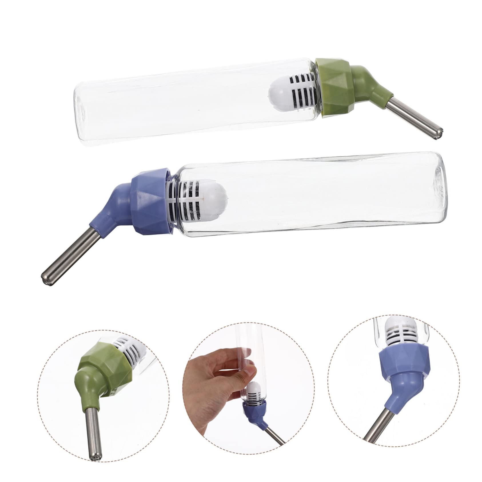 minkissy 6 piezas fuente de agua de gravedad para hámster, dispensador de agua para jaula de conejo, botellas de agua pequeñas para mascotas, dispensador de agua pequeño, alimentador de conejo,
