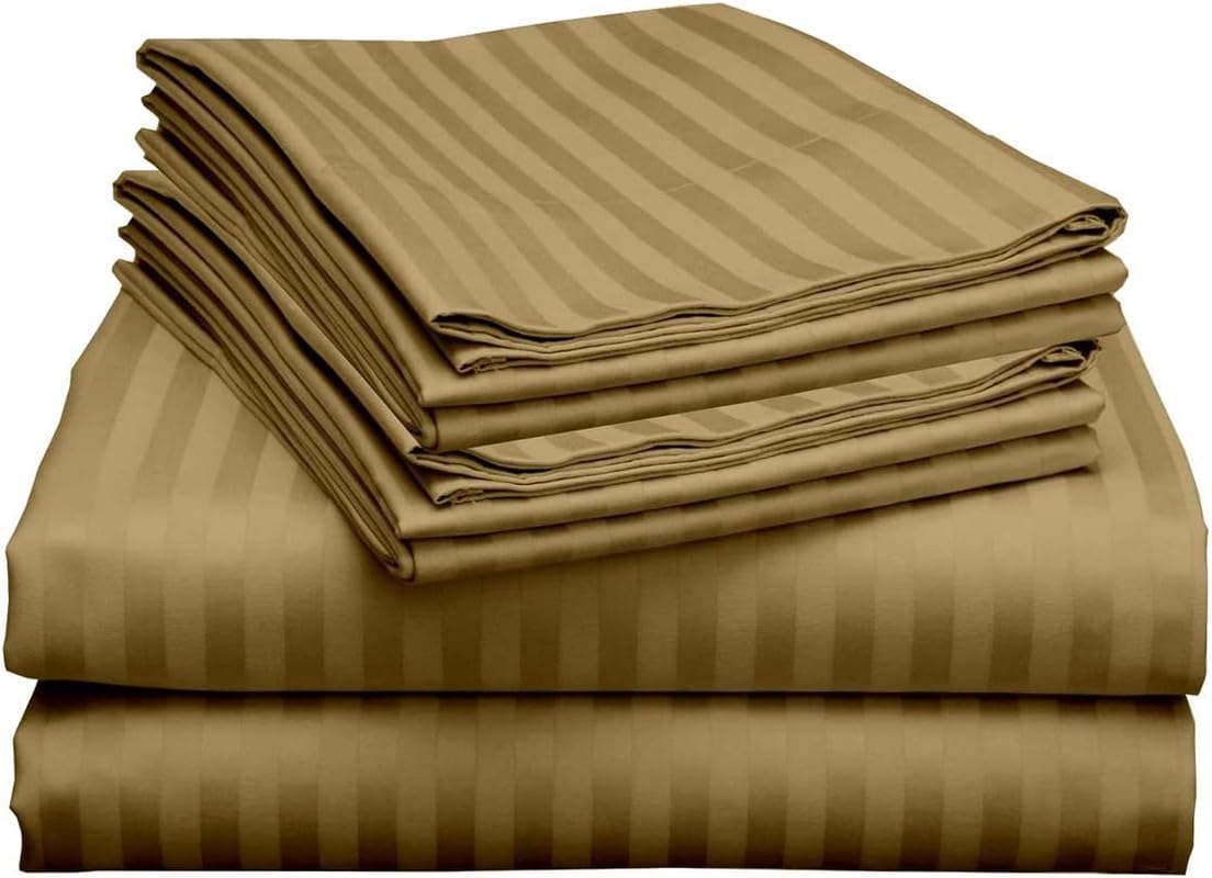 Bright Bedding 6 Piece Queen Size Cotton Bed Sheets, Breathable, 100% Egyptian Cotton Sheets, Upto 16 Inch Deep Pocket Sheet Set, Machine Washable,