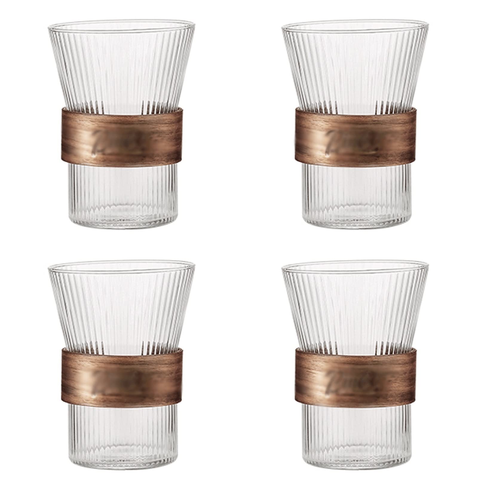 Szklanki Retro pionowy wzór szklany kubek Zestaw 4 10.5oz kawy napojów domowych szkło ustawione szkło bezołowiowe Szklanki do wody Szklanka barowa