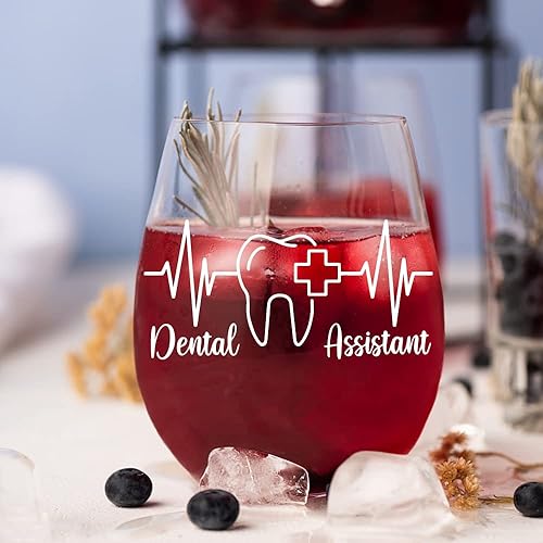 Miniatura 10 de AGMDESIGN Dental Life - Divertidas copas de vino con caja de regalo, regalo de graduación para estudiantes dentales, regalos de cumpleaños de