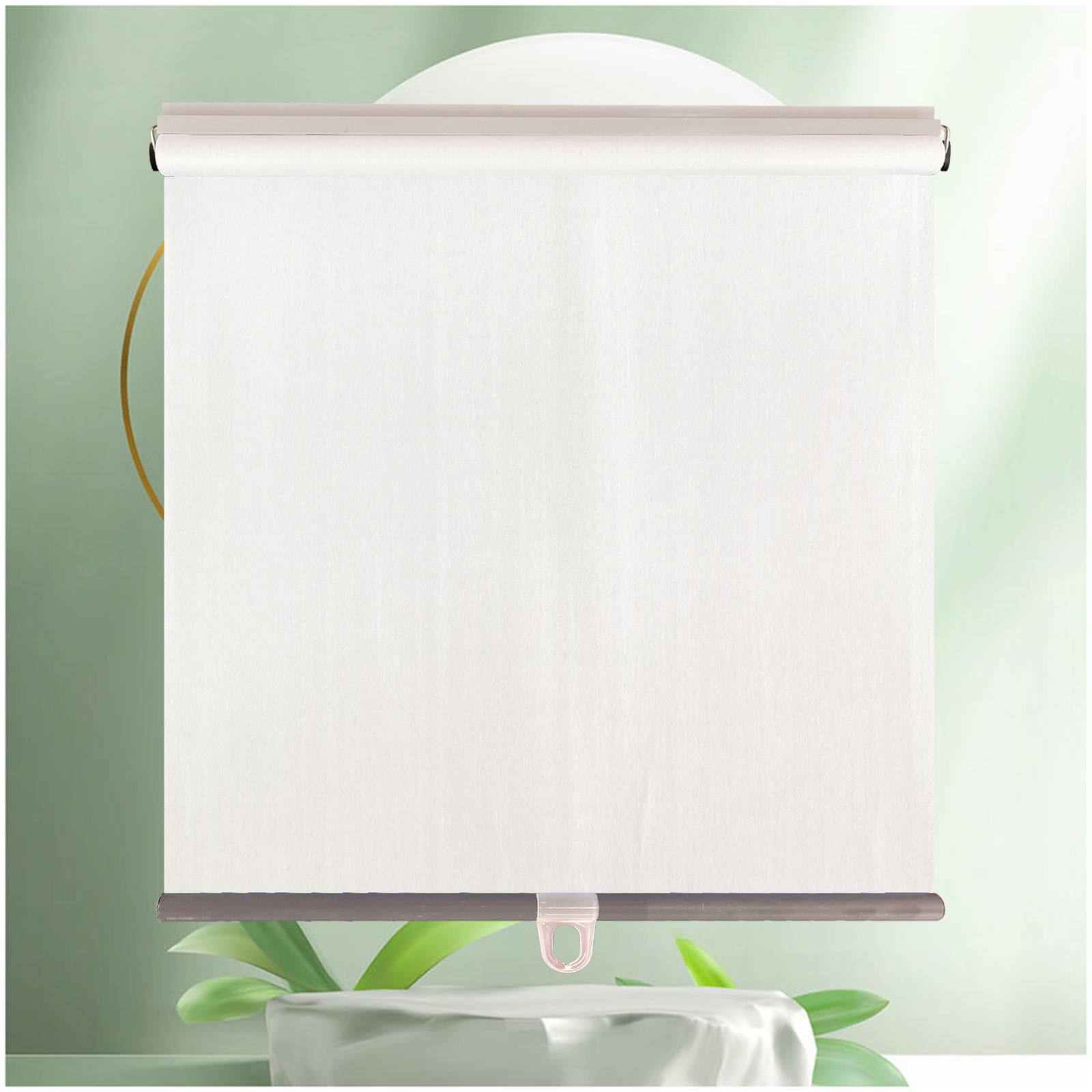Sonakia White Sunshade Roller Blinds, 99% Blackout Roller Shades, Self-Retracting Blackout Curtains, Window Roll Up Blinds No Drilling, Temporary Privacy Blinds,-80X100cm/31 * 39In